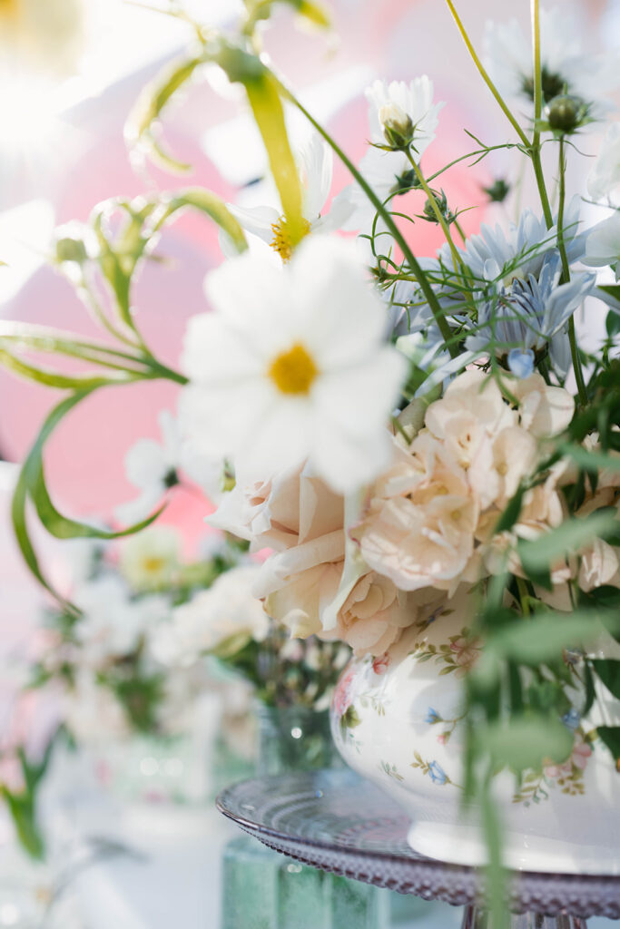 vintage tea party ideas, Bridgerton-inspired event, Valentine’s Day tea party, Galentine’s tea, bridal shower tea party, Easter brunch ideas, vintage decor, heirloom tea sets, event vendors, floral design, dessert table ideas, pastel party styling, romantic garden party.