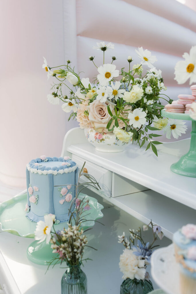 vintage tea party ideas, Bridgerton-inspired event, Valentine’s Day tea party, Galentine’s tea, bridal shower tea party, Easter brunch ideas, vintage decor, heirloom tea sets, event vendors, floral design, dessert table ideas, pastel party styling, romantic garden party.