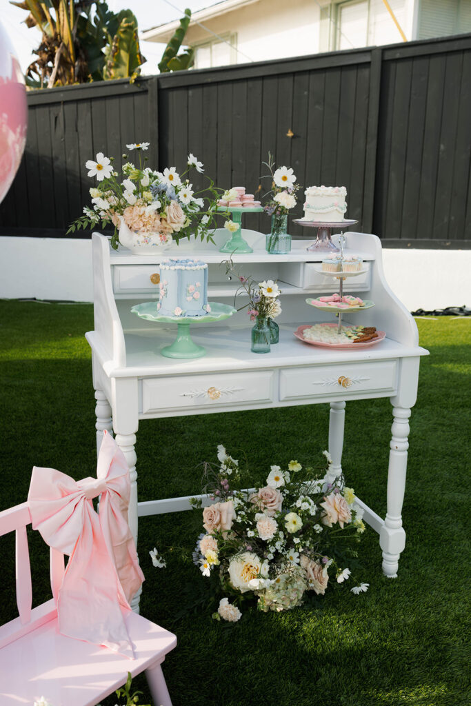 vintage tea party ideas, Bridgerton-inspired event, Valentine’s Day tea party, Galentine’s tea, bridal shower tea party, Easter brunch ideas, vintage decor, heirloom tea sets, event vendors, floral design, dessert table ideas, pastel party styling, romantic garden party.