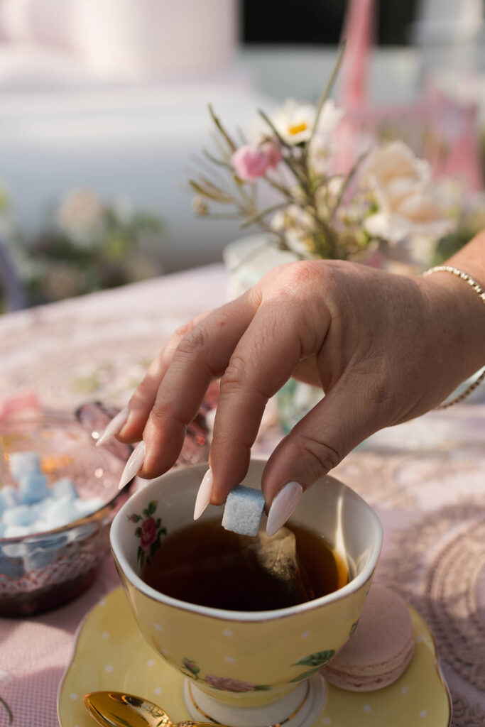 vintage tea party ideas, Bridgerton-inspired event, Valentine’s Day tea party, Galentine’s tea, bridal shower tea party, Easter brunch ideas, vintage decor, heirloom tea sets, event vendors, floral design, dessert table ideas, pastel party styling, romantic garden party.