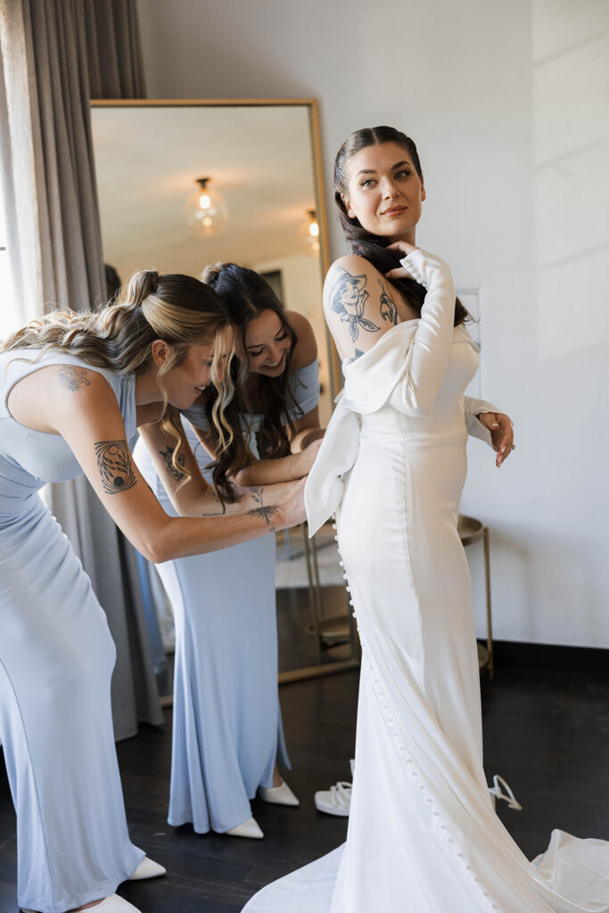 Bride and groom at a vintage-inspired wedding