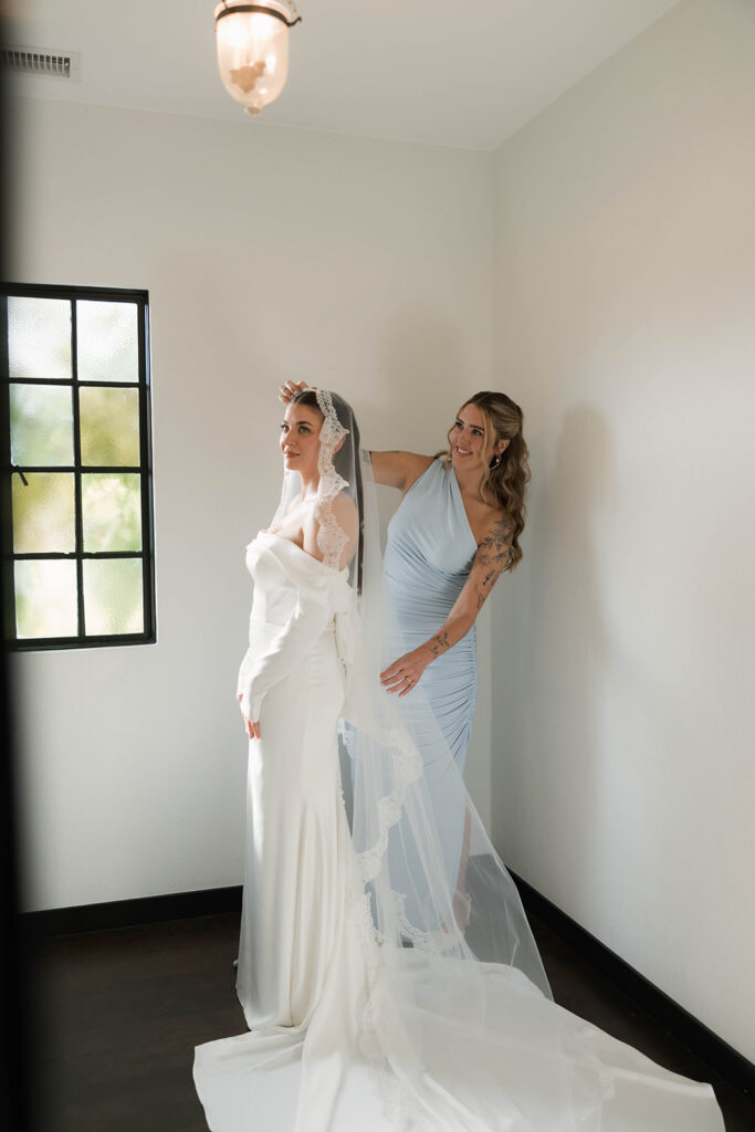 Bride and groom at a vintage-inspired wedding