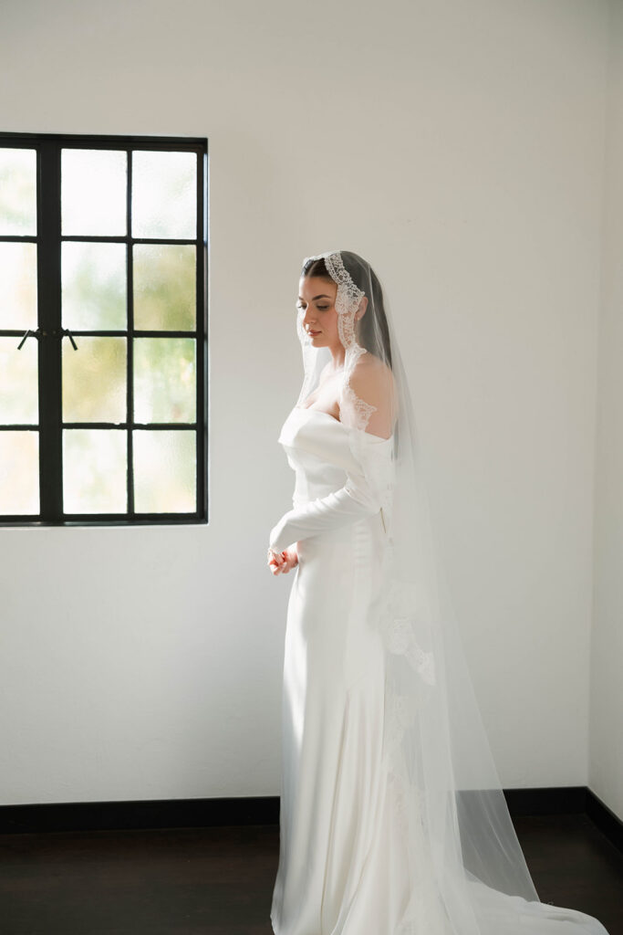 Bride and groom at a vintage-inspired wedding