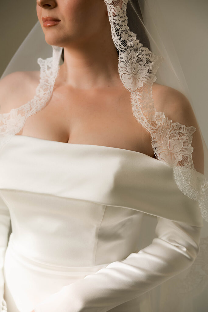 Bride and groom at a vintage-inspired wedding