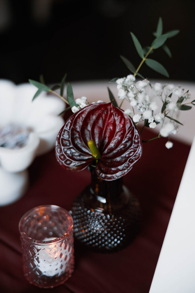 Bride and groom at a vintage-inspired wedding