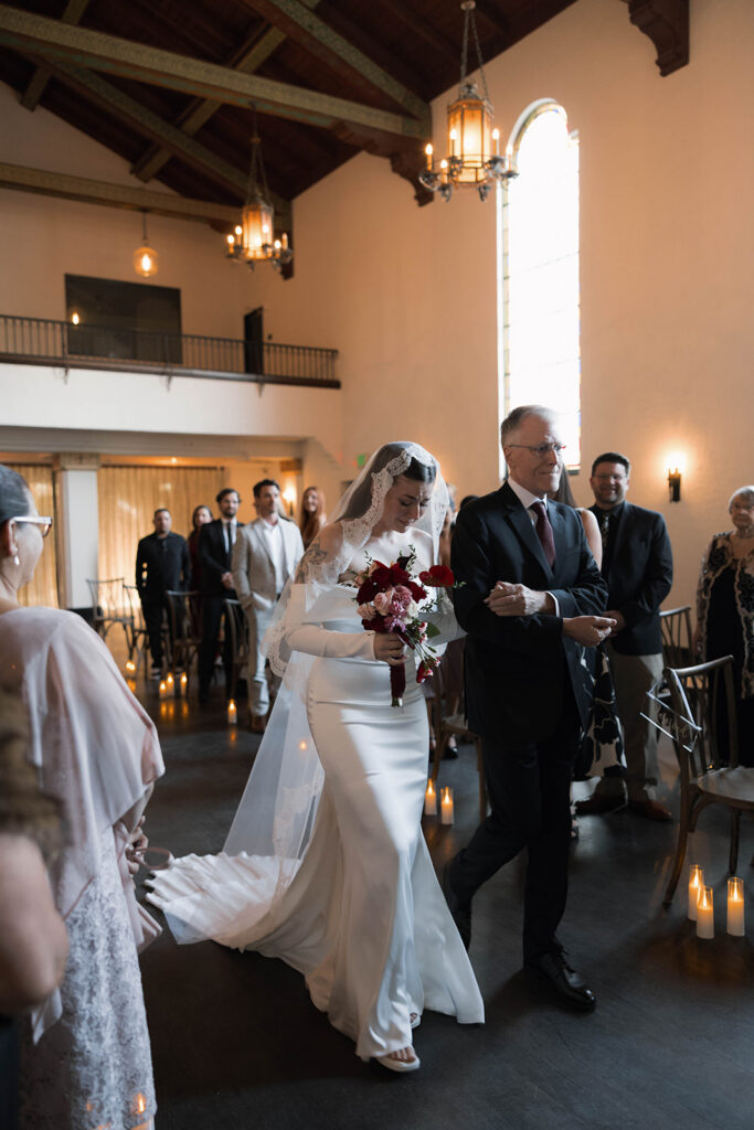Bride and groom at a vintage-inspired wedding