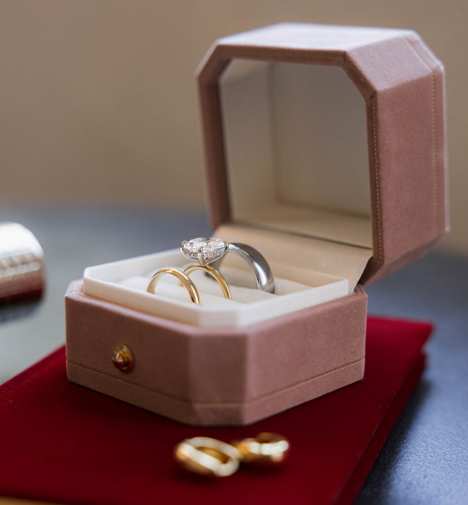 Bride and groom at a vintage-inspired wedding