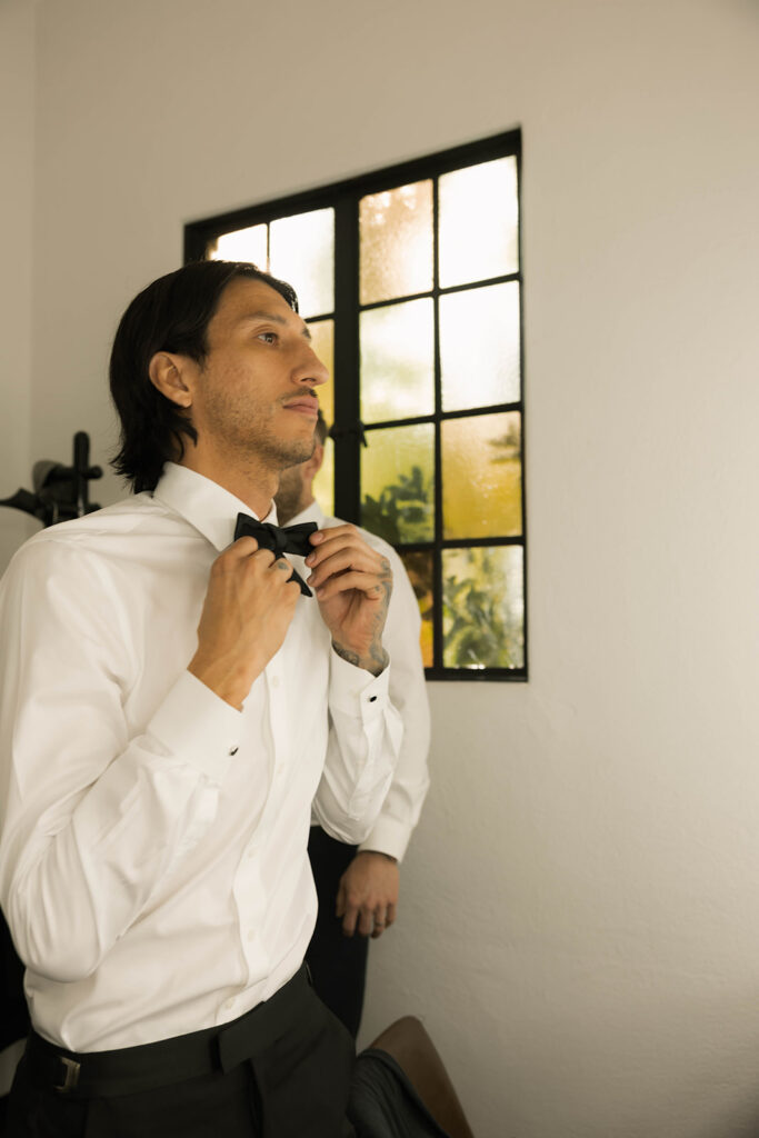 Bride and groom at a vintage-inspired wedding