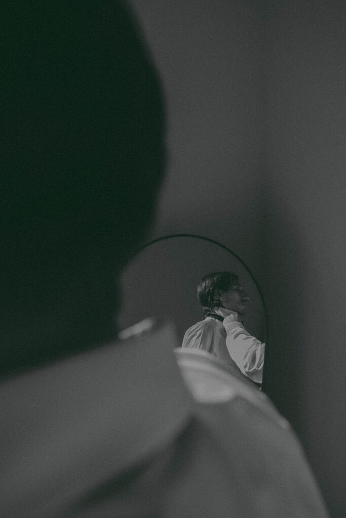 Bride and groom at a vintage-inspired wedding