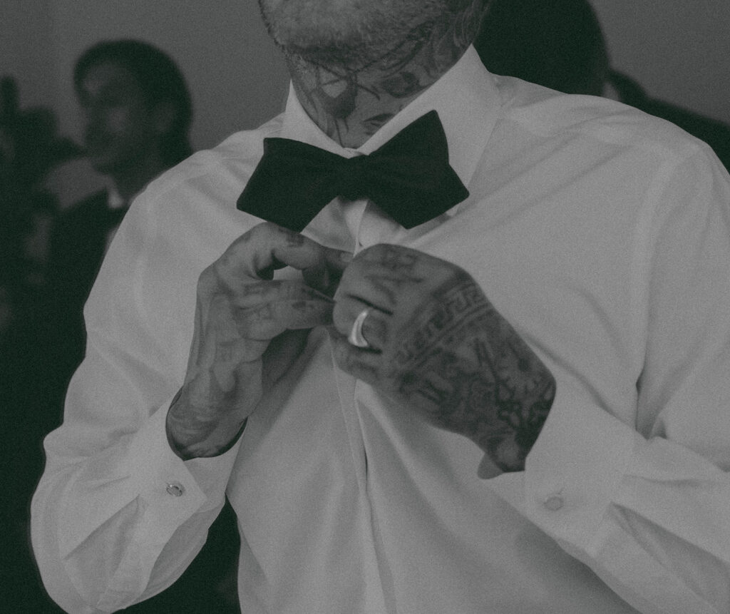 Bride and groom at a vintage-inspired wedding