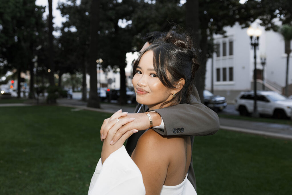 modern courthouse wedding with editorial and documentary couple