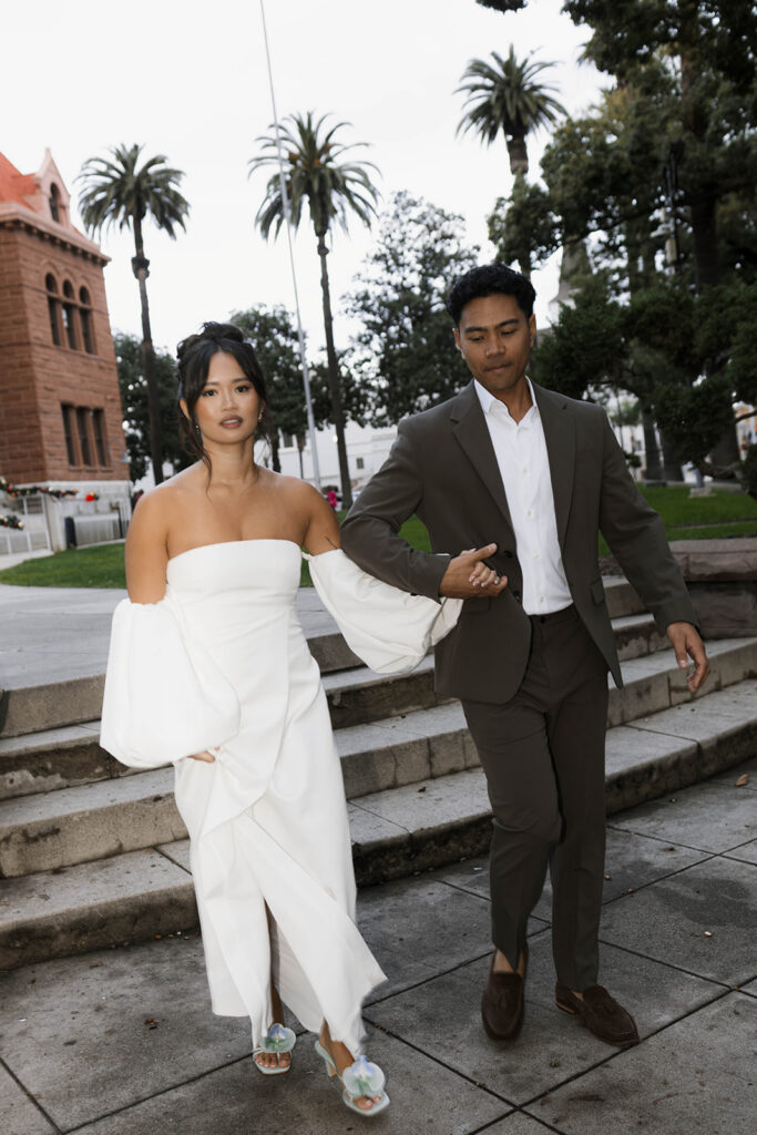 modern courthouse wedding with editorial and documentary couple