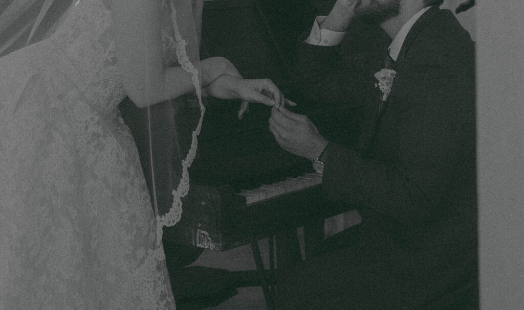 Romantic wedding scene featuring soft pastel florals, elegant decor, emotional couple moments, and guests celebrating in a light-filled venue inspired by Monet’s water lily paintings.