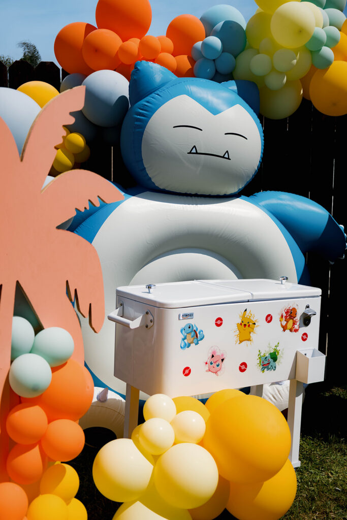 surfing and pokemon themed birthday party