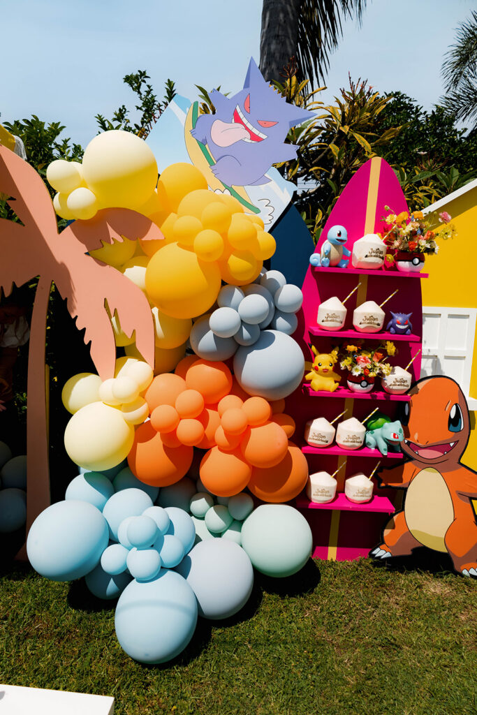 surfing and pokemon themed birthday