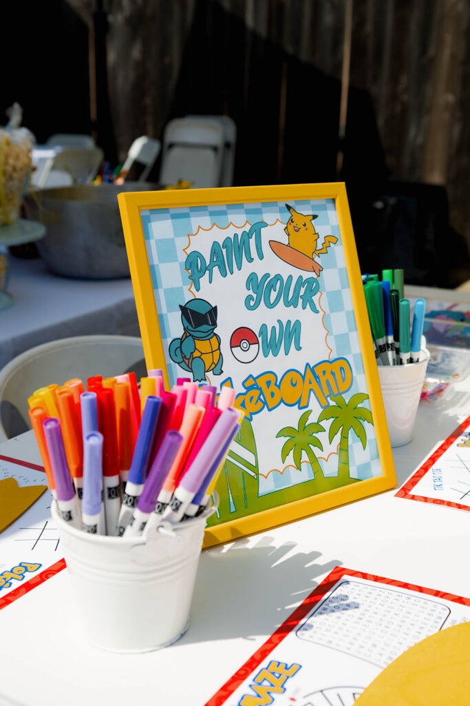pokemon and surfing themed birthday event