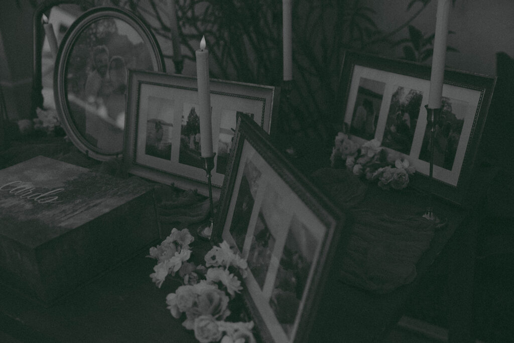 Romantic wedding scene featuring soft pastel florals, elegant decor, emotional couple moments, and guests celebrating in a light-filled venue inspired by Monet’s water lily paintings.