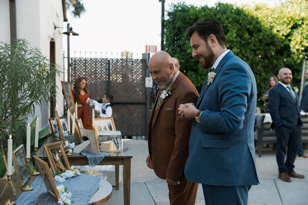 Romantic wedding scene featuring soft pastel florals, elegant decor, emotional couple moments, and guests celebrating in a light-filled venue inspired by Monet’s water lily paintings.