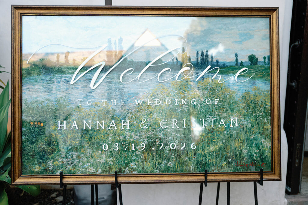 Romantic wedding scene featuring soft pastel florals, elegant decor, emotional couple moments, and guests celebrating in a light-filled venue inspired by Monet’s water lily paintings.